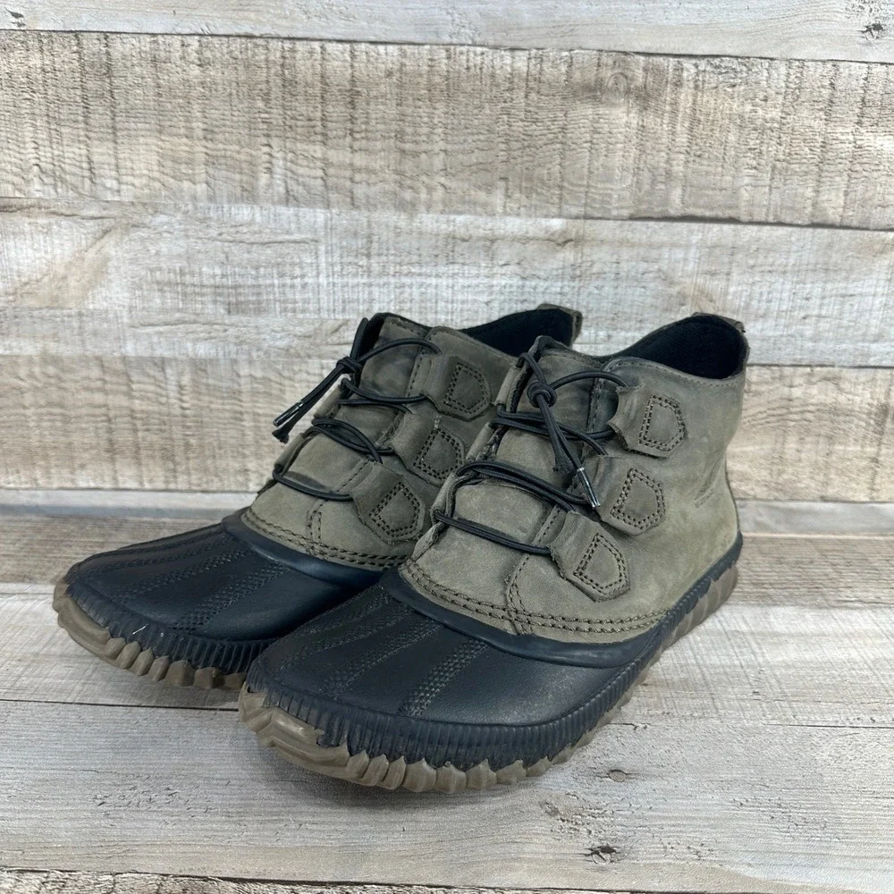 Sorel Womens Out N About‎ Plus Waterproof Booties Green Black Size 7